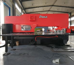 Red Color Cnc Punching Press Machine For Steel Plate , High Performance