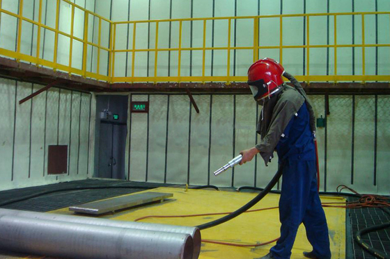 Schaufelbagger Teile Strahlkammer Sandstrahlraum mit Schleifmittel-Recycling-System